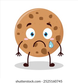 Cute nervous expression of cookies cartoon character