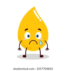 cute nervous expression of gold drop cartoon character