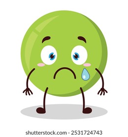 cute nervous expression of pea cartoon character