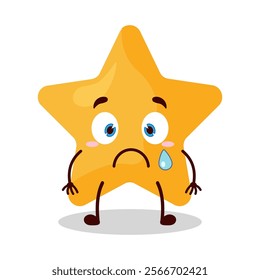 cute nervous expression of star cartoon character
