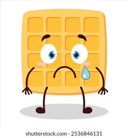 cute nervous expression of waffle character