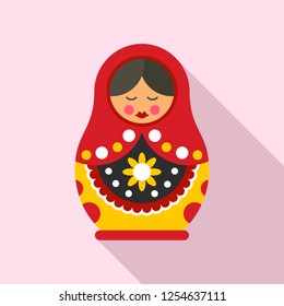 Cute nesting doll icon. Flat illustration of cute nesting doll vector icon for web design