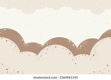 Nubes neutras y bonitas estrellas. Ilustración de un vector bebé en colores pastel para decorar una habitación para niños. Arte mural de la guardería. Diseño de diseño de nubes de aire para el interior de los niños.