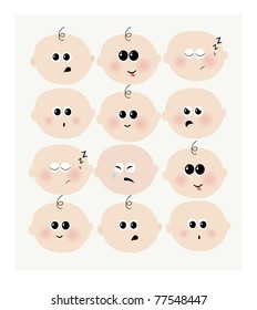 Cute new born babies printable vector card
