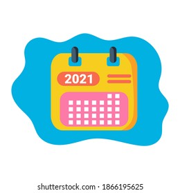 Cute new year 2021 calendar with beautiful colors. vector illustration, flat design style