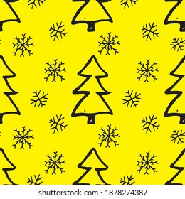Cute new year christmas pattern in modern scandinavian style in vector. Absctract nordic geometric design for winter decoration interior, print posters, greating card, bussines banner, wrapping.