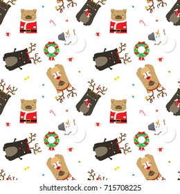 A cute New Year pug pattern with deer antlers