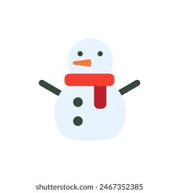 Cute New Year snowman vector illustration. Simple and minimalistic Snowman icon