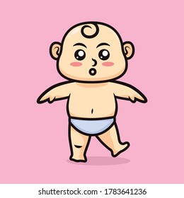 Cute newborn baby design illustration