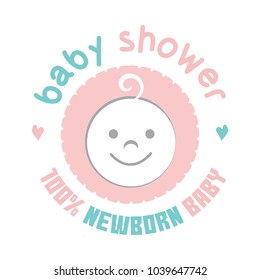 Cute newborn baby logo design. Can be used for baby shower celebration invitation and greeting card and baby product logo.