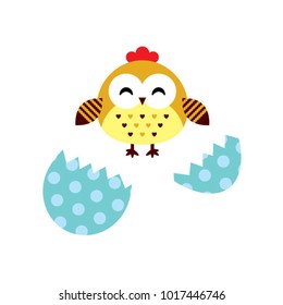 cute newborn chicken baby vector