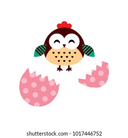 cute newborn chicken baby vector