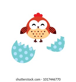 cute newborn chicken baby vector
