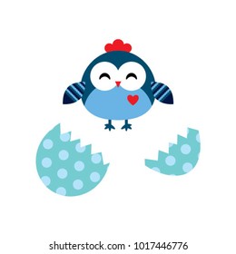 cute newborn chicken baby vector