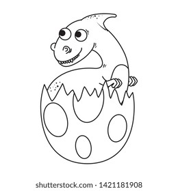 cute newborn dinosaur breaking the shell