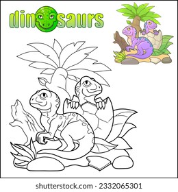 cute newborn dinosaurs coloring book