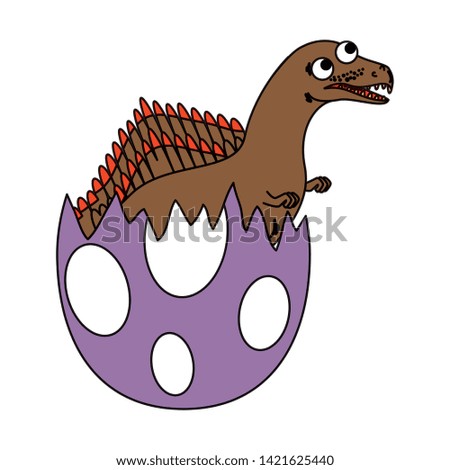 cute newborn espinosaurus breaking shell