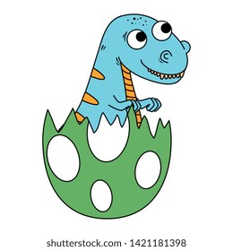 cute newborn tyrannosaurus rex breaking shell