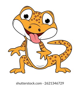 Ilustração de Desenho Animado de Newt Bonito