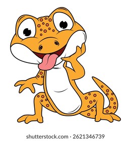 Ilustração de Desenho Animado de Newt Bonito