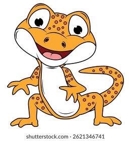 Ilustração de Desenho Animado de Newt Bonito