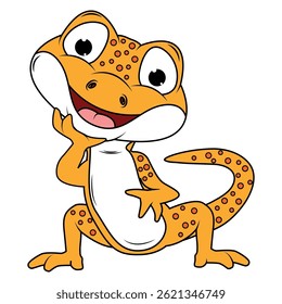 Ilustração de Desenho Animado de Newt Bonito
