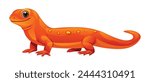 Cute newt cartoon illustration. Vector salamander isolated on white background