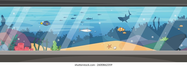 Cute and nice design of Aquarium interior objects vector design