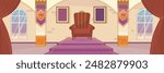 Cute and nice design of Castle with furniture and interior objects vector design