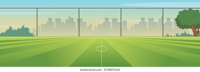 Cute and nice design of Football Artificial turf interior objects vector design