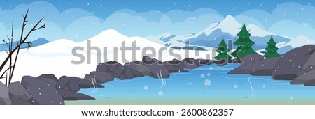 Cute and nice design of Hot spring interior objects vector design