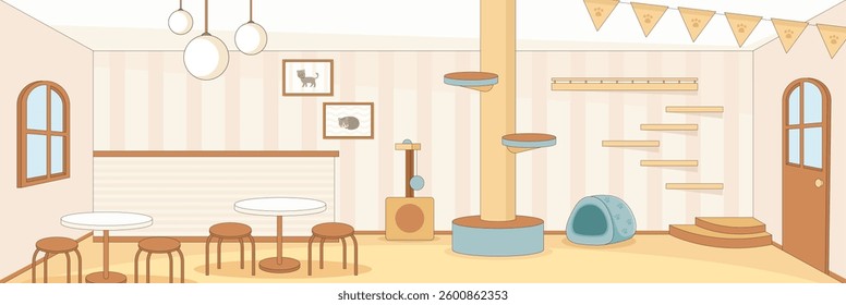 Cute and nice design of Pet cafe interior objects vector design