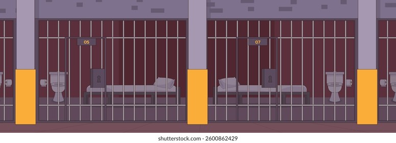Cute and nice design of Prison and interior objects vector design