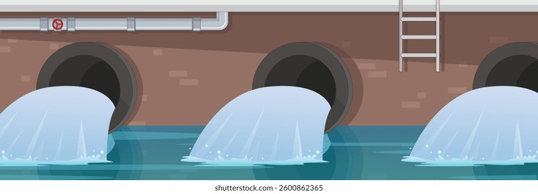 Cute and nice design of Sewer interior objects vector design