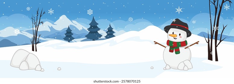 Cute and nice design of Snow Land and interior objects vector design