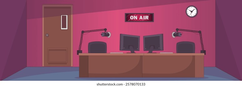 Cute and nice design of Studio radio interior objects vector design