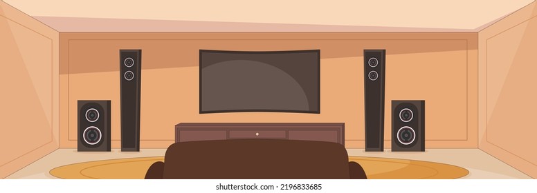 Cute and nice design of Tv Room and interior objects vector design