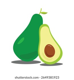 bonito bom fresco verde abacate frutas vetor arte design em fundo branco