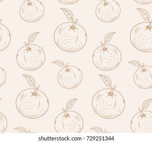 Cute and nice fruits and berry pattern with orange