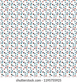 Cute and nice little hearts in seamless pattern. Vector illustration. Sketch designed loves heart. To print on tissue paper, to web design. Love design with different elements.