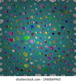 Cute and nice little hearts in seamless pattern. Sketch designed loves heart. Vector illustration. Love design with different elements. To print on tissue paper, to web design.