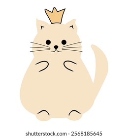 Cute nice lovely cat cartoon character on white background vector illustration 