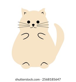 Cute nice lovely cat cartoon character on white background vector illustration 