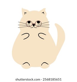 Cute nice lovely cat cartoon character on white background vector illustration 