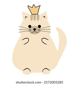 Cute nice lovely cat cartoon character on white background vector illustration