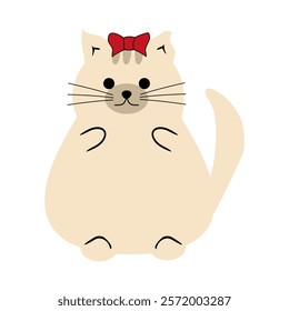 Cute nice lovely cat cartoon character on white background vector illustration