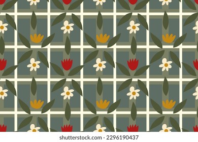 CUTE UND SCHÖNE SPRING- UND SOMMERBLUMEN . Modische Schönheit der Natur. Nahtloses Vektormuster.