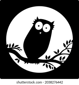 Cute night owl minimalistic silhoutte