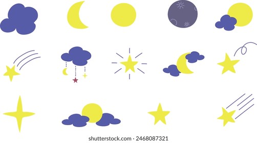 cute night sky hand drawn