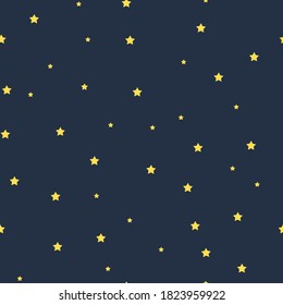 El cielo nocturno es un fondo de patrón impecable con estrellas para bebés y niños. Dulces sueños. ilustración vectorial. EPS10
